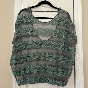 🔹FREE PEOPLE🔹 Floral Lace/Mesh Top size XS